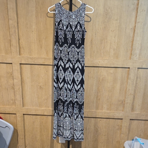 (J1) R&M Richards Black and White Maxi Dress SZ 6 - Picture 4 of 4
